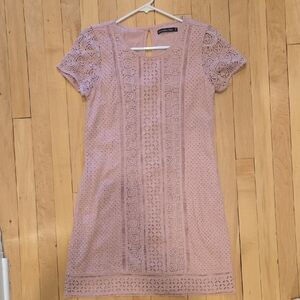 Abercrombie & Fitch Crochet Lace Mini Dress - Dusty Rose